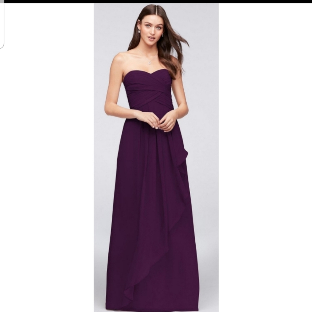 David's bridal strapless full skirt tall bridesmaid dress